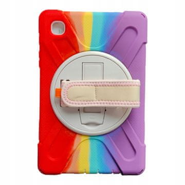 Nikcorp Oklepni etui za Samsung Galaxy Tab A7 Lite 8.7 T220/T225, mavričen ovitek s stojalom in trakom za čez ramo