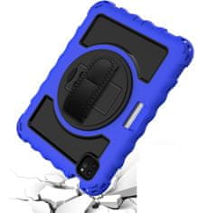 Nikcorp Vzdržljiv zaščitni ovitek za iPad Air 4 10.9 z vrtljivim stojalom, ročajem in ramenskim pasom, moder