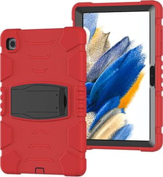 Nikcorp Oklepni zaščitni etui za Samsung Galaxy Tab A7 10.5" s stojalom, trpežen ovitek za tablico, rdeč