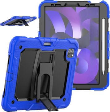 Nikcorp Ovitek za iPad Air 5/4 in Pro 11, robusten etui s stojalom, držalom za pisalo in ramenskim pasom, moder