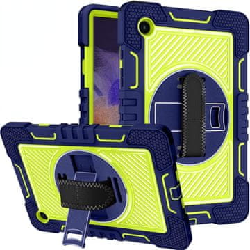 Nikcorp Vzdržljiv zaščitni etui za Samsung Galaxy Tab A 8.4, 360° vrtljivo stojalo, ročaj in ramenski pas, zelen