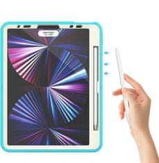 Nikcorp Vzdržljiv zaščitni ovitek za iPad Air 5/4 in Pro 11 z vrtljivim stojalom, ročajem in ramenskim pasom, turkizen