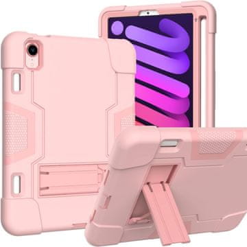 Nikcorp Oklepni etui za iPad Mini 6 (8,3") s stojalom in držalom za pisalo, trpežen ovitek za tablico, roza