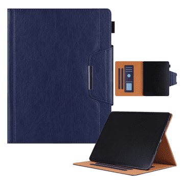 Nikcorp Magnetni preklopni etui za iPad Air 4 10.9, usnjena torbica s stojalom in funkcijo spanja, mornarsko moder