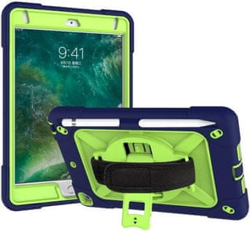 Nikcorp Vzdržljiv zaščitni etui za iPad Pro 6/5 9.7" z vrtljivim stojalom, ročajem in naramnim pasom, mornarsko moder