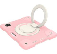 Nikcorp Vzdržljiv zaščitni ovitek za iPad Mini 6 8.3 z vrtljivim stojalom in držalom za pisalo, roza