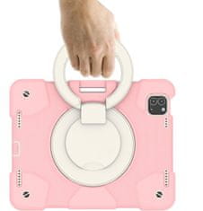 Nikcorp Vzdržljiv zaščitni ovitek za iPad Mini 6 8.3 z vrtljivim stojalom in držalom za pisalo, roza