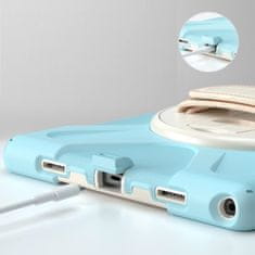 Nikcorp Vzdržljiv zaščitni ovitek za Samsung Galaxy Tab A8 10.5 z vrtljivim stojalom, ročajem in snemljivim ramenskim pasom, moder