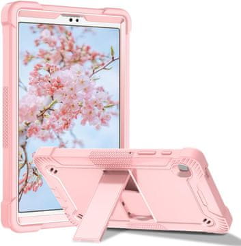 Nikcorp Ovitek za Samsung Galaxy Tab A7 Lite 8.7, trpežen zaščitni etui s stojalom in ramenskim pasom, roza barve