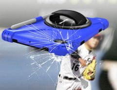 Nikcorp Vzdržljiv zaščitni ovitek za iPad Mini 4/5, 360° vrtljivo stojalo, ročaj in ramenski pas, moder