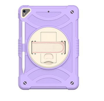 Nikcorp Vzdržljiv ovitek za iPad 10.2 (9/8/7 gen) z vrtljivim stojalom, držalom za roko in ramenskim pasom, vijoličen