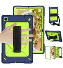 Nikcorp Vzdržljiv zaščitni ovitek za Samsung Galaxy Tab A7 10.4 z vrtljivim stojalom, ročajem in ramenskim pasom, zelen