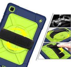 Nikcorp Vzdržljiv zaščitni ovitek za Samsung Galaxy Tab A7 10.4 z vrtljivim stojalom, ročajem in ramenskim pasom, zelen