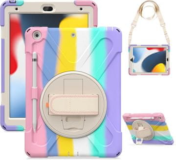 Nikcorp Vzdržljiv zaščitni ovitek za iPad Air 3/Pro 10.5 z vrtljivim stojalom, držalom za pisalo in ramenskim pasom