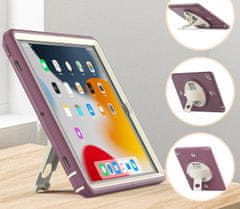 Nikcorp Vzdržljiv zaščitni ovitek za iPad Mini 5/4 7.9" z vrtljivim stojalom, ročajem in ramenskim pasom, vijoličen