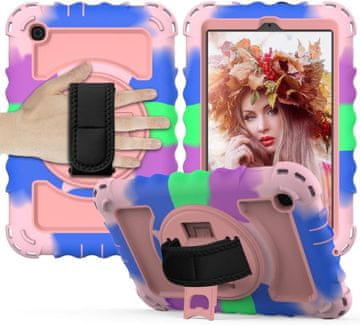 Nikcorp Vzdržljiv zaščitni ovitek za Samsung Galaxy Tab A 8.4" s 360° vrtljivim stojalom, ročajem in nastavljivim ramenskim pasom