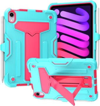 Nikcorp Oklepni etui za iPad Mini 6 (8.3") z vgrajenim stojalom in držalom za pisalo, trpežen ovitek za tablico, mint