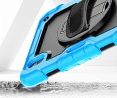 Nikcorp Vzdržljiv zaščitni ovitek za iPad Mini 6 8.3" z vrtljivim stojalom, držalom za pisalo in ramenskim pasom, moder