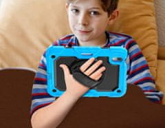 Nikcorp Vzdržljiv zaščitni ovitek za iPad Mini 6 8.3" z vrtljivim stojalom, držalom za pisalo in ramenskim pasom, moder