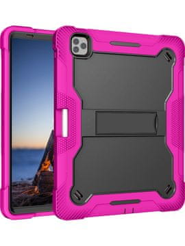 Nikcorp Oklepni etui za iPad Pro 12.9 (2021/2020/2018) z vgrajenim stojalom in držalom za pisalo, trpežen ovitek roza barve