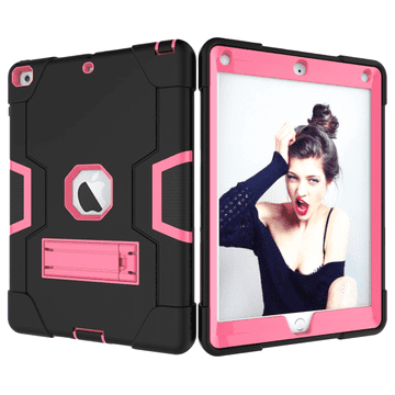 Nikcorp Oklepni zaščitni ovitek za iPad 10.2 (2021/20/19) z vgrajenim stojalom in ojačano konstrukcijo, roza barve