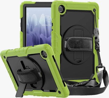 Nikcorp Vzdržljiv zaščitni ovitek za Samsung Galaxy A8 10.5 z vrtljivim stojalom, ročajem in ramenskim pasom, zelen