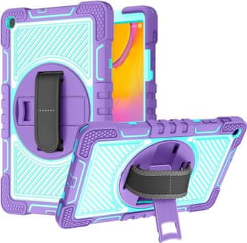Nikcorp Oklepni etui za Samsung Galaxy Tab A 10.1" z vgrajenim stojalom, tridelna zaščitna zasnova, vijoličen