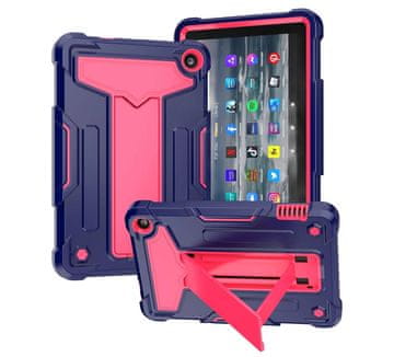 Nikcorp Oklepni etui za Samsung Galaxy Tab A8 10.5 (2021) z vgrajenim stojalom, trpežen ovitek za zaščito tablice, roza-moder
