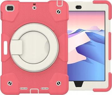 Nikcorp Vzdržljiv zaščitni etui za iPad Mini 6 8.3" z vrtljivim stojalom, ročajem in ramenskim pasom, roza barve