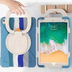 Nikcorp Vzdržljiv zaščitni etui za iPad Pro 12.9 (2020/2018) s 360° vrtljivim stojalom in ročajem, moder
