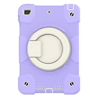 Nikcorp Oklepno ohišje za iPad Mini 4/5 7.9 z vrtljivim stojalom in naramnim pasom, troslojna zaščita, vijolično