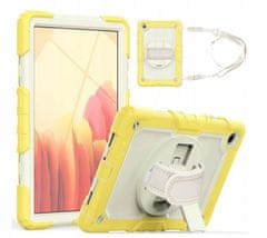 Nikcorp Vzdržljiv zaščitni etui za Samsung Galaxy Tab A7 2020 10.7 z vrtljivim stojalom, ročajem in ramenskim pasom, rumen