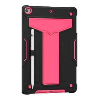 Nikcorp Oklepni ovitek s stojalom za iPad 7/8/9 10.2, 360° zaščitna torbica, etui za tablico, mavrično rdeč