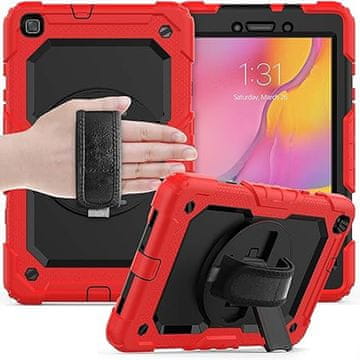 Nikcorp Vrtljiv zaščitni etui ovitek za Samsung Galaxy Tab A 8.0 2019 (SM-T290/T295) s stojalom 360°, rdeč