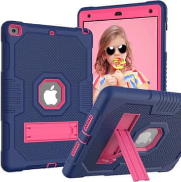 Nikcorp Oklepni etui za iPad 6/5 9.7" s stojalom | Trpežen ovitek za tablico | Mornarsko moder | Odporen na udarce in padce