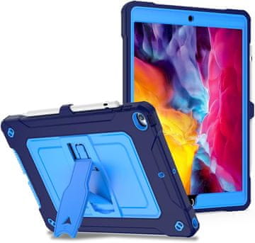 Nikcorp Oklepni etui za iPad Air 3 in iPad 8/9 10.2 z vgrajenim stojalom in držalom za pisalo, moder ovitek za tablico