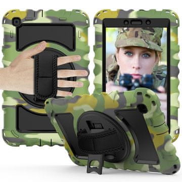 Nikcorp Vzdržljiv zaščitni etui za Samsung Galaxy Tab A 8.0 z vrtljivim stojalom in naramnim pasom, moro vzorec