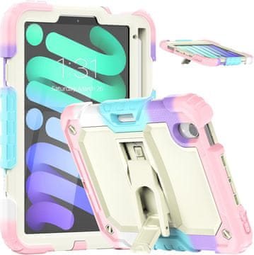 Nikcorp Vzdržljiv zaščitni ovitek za iPad Mini 6 8.3" s stojalom, ročajem, prostorom za pisalo in snemljivim naramnim pasom