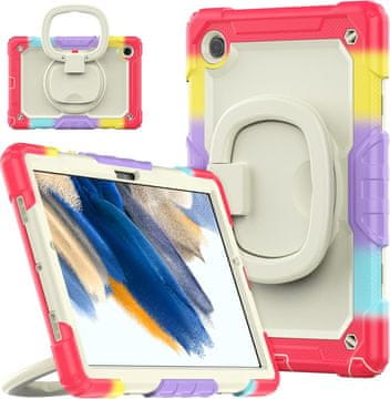 Nikcorp Oklepni etui za Samsung Galaxy Tab A7 z vrtljivim 360° stojalom in ročajem | Troslojna zaščita pred udarci in padci