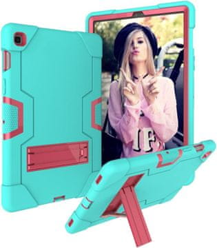 Nikcorp Oklepni etui za tablico Samsung Galaxy Tab A7 10.4" s stojalom, trpežen ovitek za zaščito pred udarci, mint barve