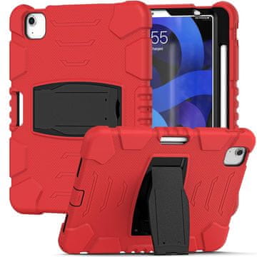 Nikcorp Oklepni zaščitni etui ovitek za tablico Apple iPad Pro 12.9 (2018/2020) z vgrajenim stojalom, rdeč