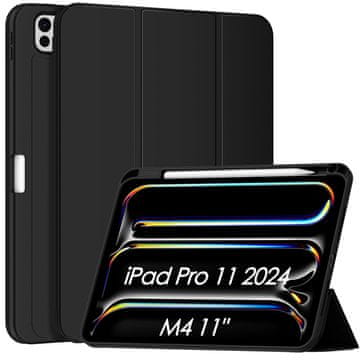 Nikcorp Ovitek za iPad Pro 11" (2024, M4) s prostorom za pisalo, funkcijo stojala in samodejnim prebujanjem, črn