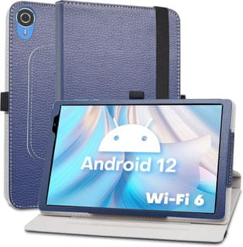 Nikcorp Vrtljiv ovitek za tablico TECLAST P25T 10.1, 360° etui iz PU usnja s funkcijo stojala, moder ovitek za tablični računalnik