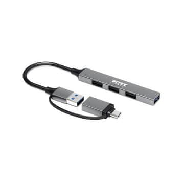 Port Designs PORT Connect SLIM COMBO razdelilnik, 1x USB-A 3.0, 3x USB-A 2.0 (900160)