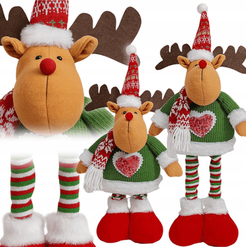 Korbi Božični vilinec z jelenčkom – velik gnom s teleskopskimi nogami 53 cm