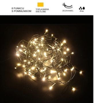 Vito LED božična veriga toplo bela 10m IP44 NATALE-6