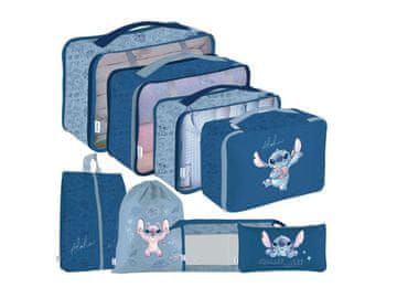 Arditex Komplet potovalnih organizatorjev Lilo &amp; Stitch - 8 kosov, modra (WD16714)