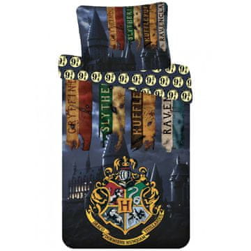 Faro Posteljnina Harry Potter - Hogwarts Flags