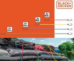 Black+Decker elastični trakovi za pripenjanje, 10 kosov, večbarvni