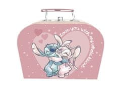 Arditex Otroški kovček iz kartona Lilo &amp; Stitch - roza, 19 × 14 × 7 cm (WD171517)